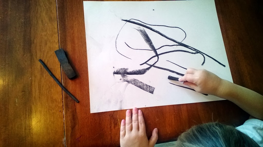 Dandelion Playschool Charcoal Drawing with Preschoolers
