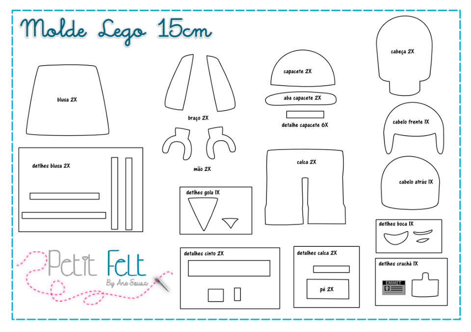 Moldes para Feltro Lego