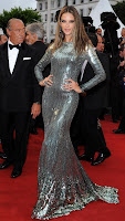 Alessandra Ambrosio looking hot in a silver dress
