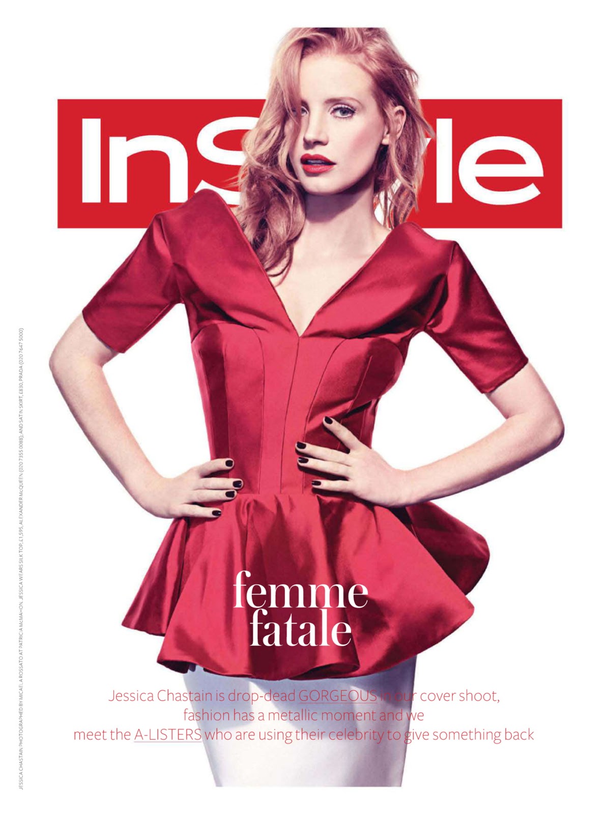 Gymnastics and More!: Jessica Chastain - InStyle UK February 2012