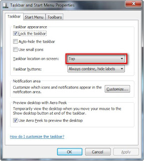 การเปลี่ยนที่ task bar จาก bottom เป็น top เสริมความหล่อให้ windows การเปลี่ยนที่ task bar จาก bottom เป็น top เสริมความหล่อให้ windows