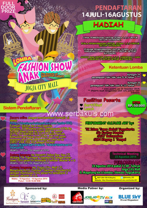 Kontes Fashion Show Anak Yogyakarta 