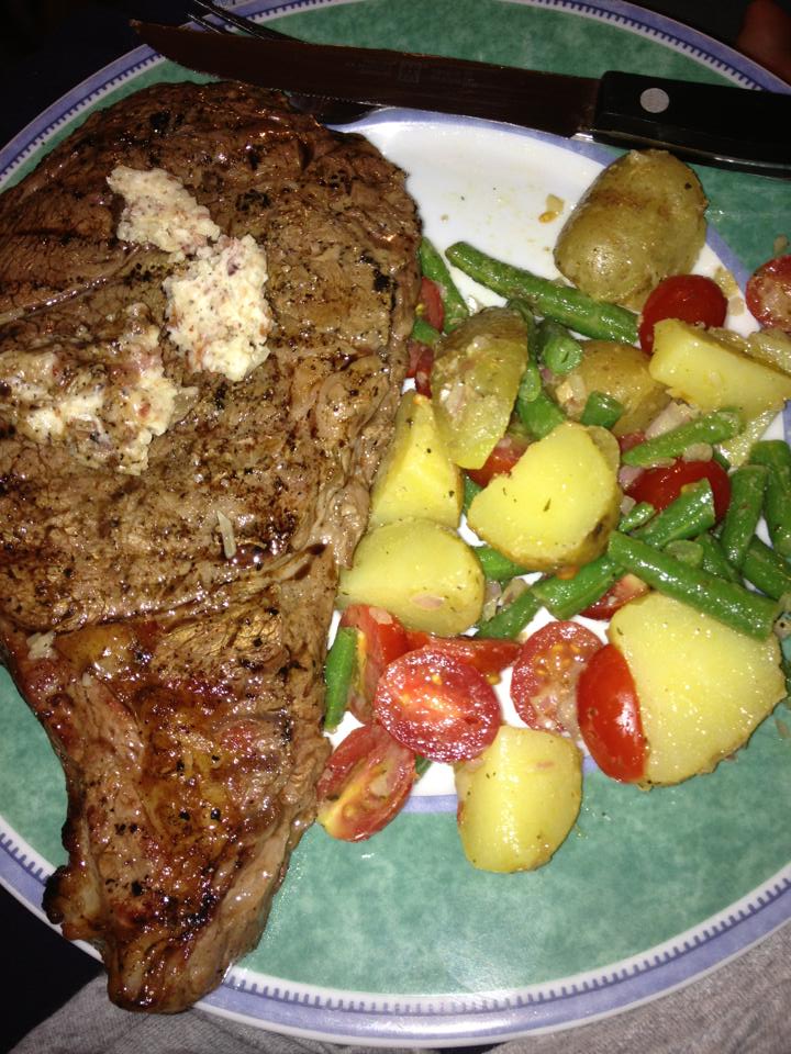 Al's Recipe Reviews TBone Steaks with BaconParmesan Butter