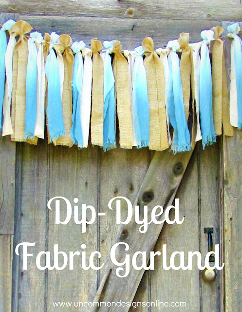 Dip Dyed fabric garland