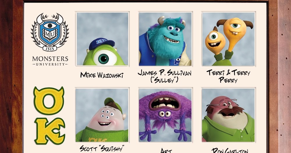 Monsters University Fraternity and Sorority Character Descriptions and
