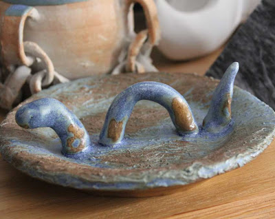 clay loch ness monster on a plate