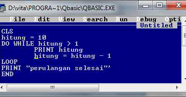 Belajar Bahasa Pemrograman Perulangan Do While Loop Pada Qbasic