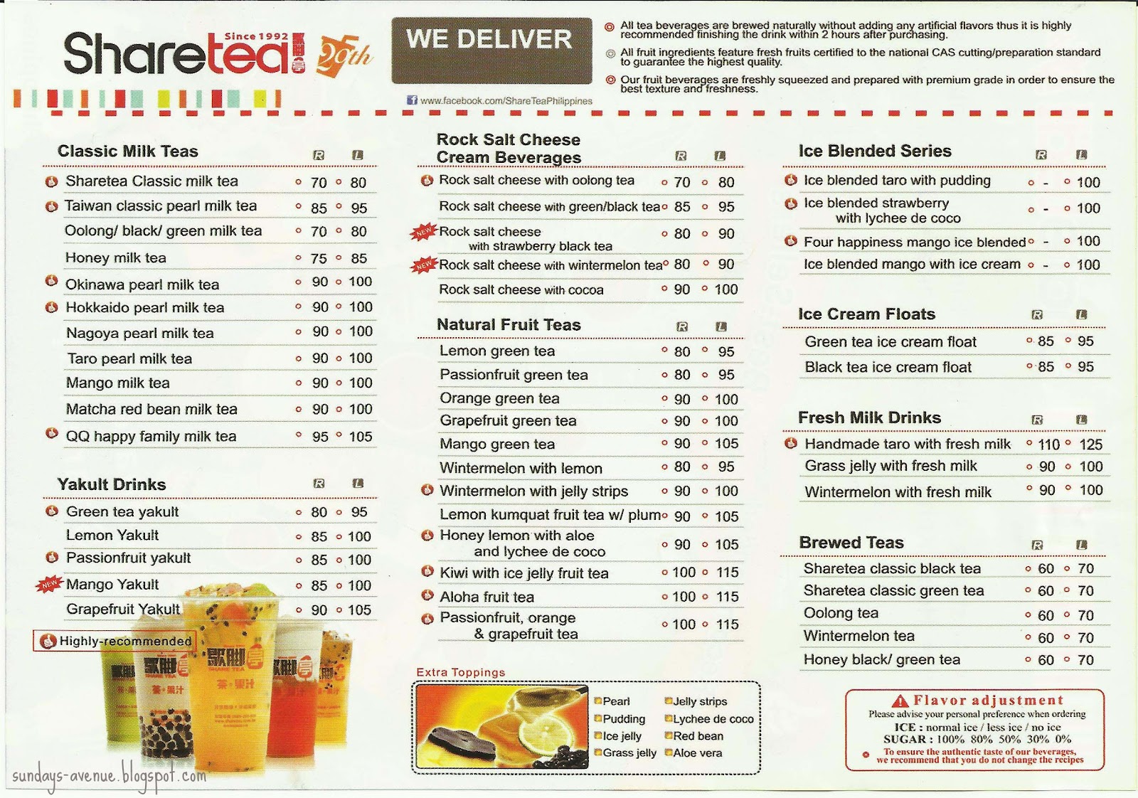 Listed below is the full sharetea menu with updated prices for 2021. 