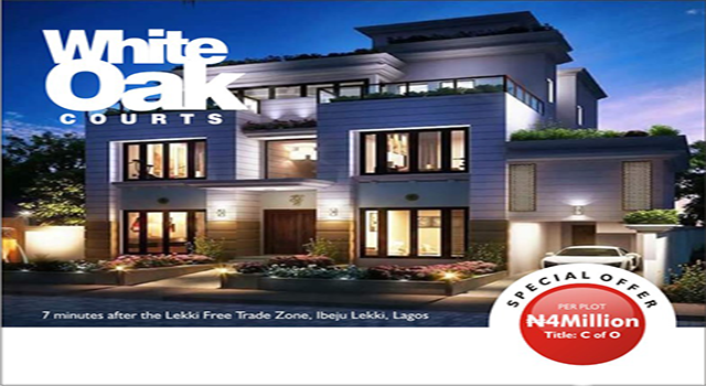 The WhiteOaks Estate sells at a special promo price of 4 million naira per plot