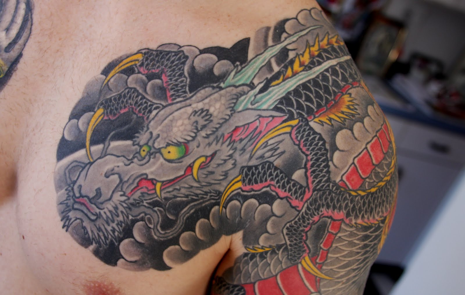 Stars and Dots Tattoo: Japanese Dragon Tattoo