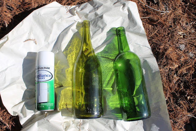 DIY snow covered bottle