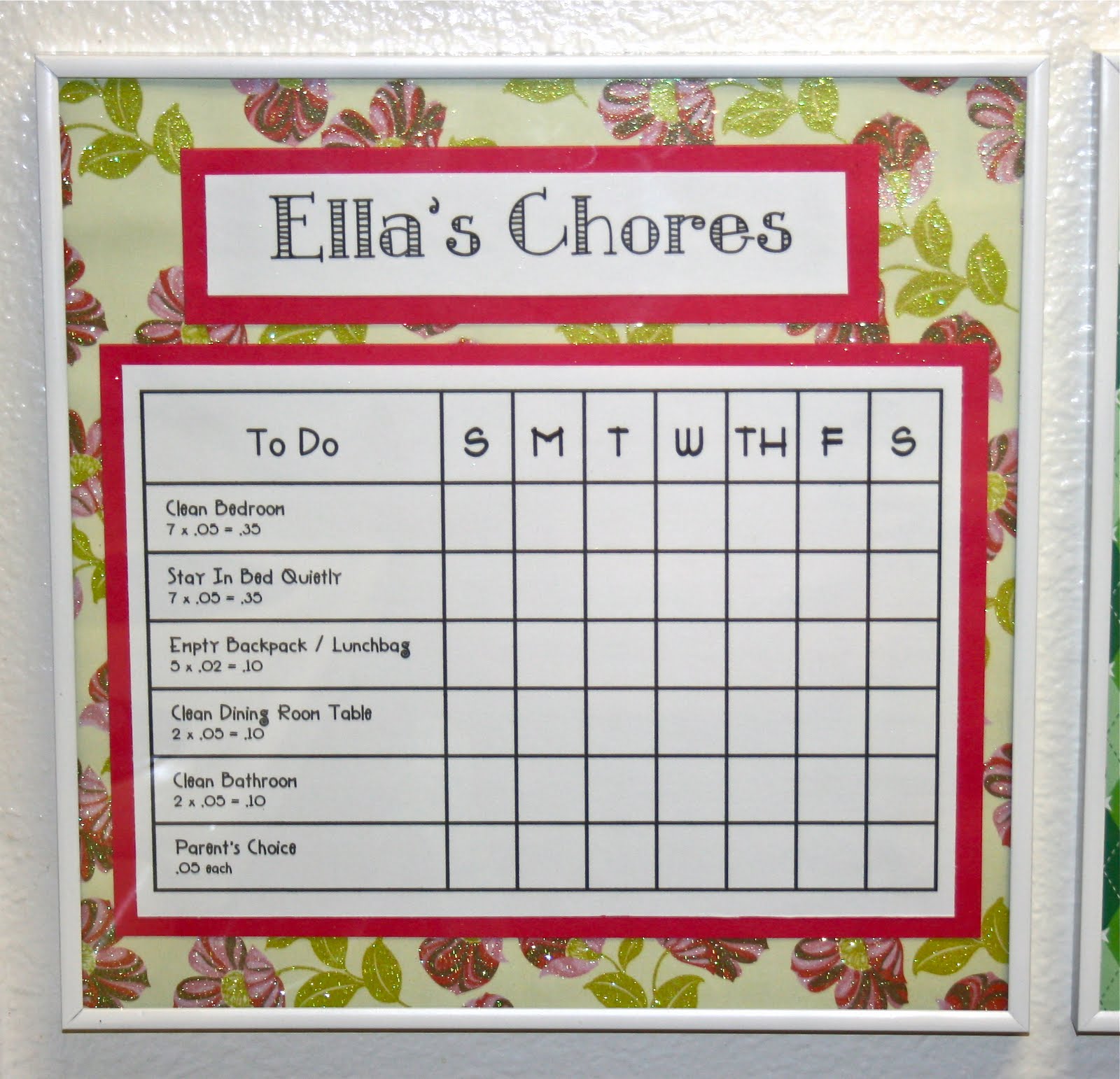 SmartBottom Enterprises Dry Erase Chore Charts