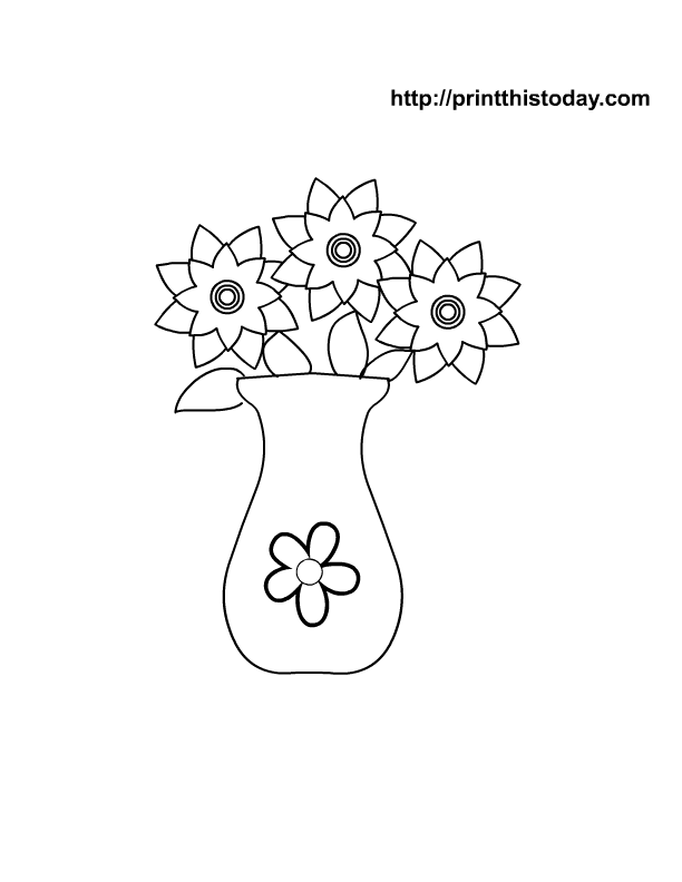 hd flower vase coloring page download hq flower vase coloring page title=