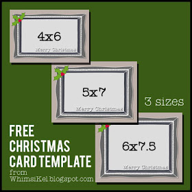 Christmas card template bundle WhimsiKel: Free Christmas Card Template