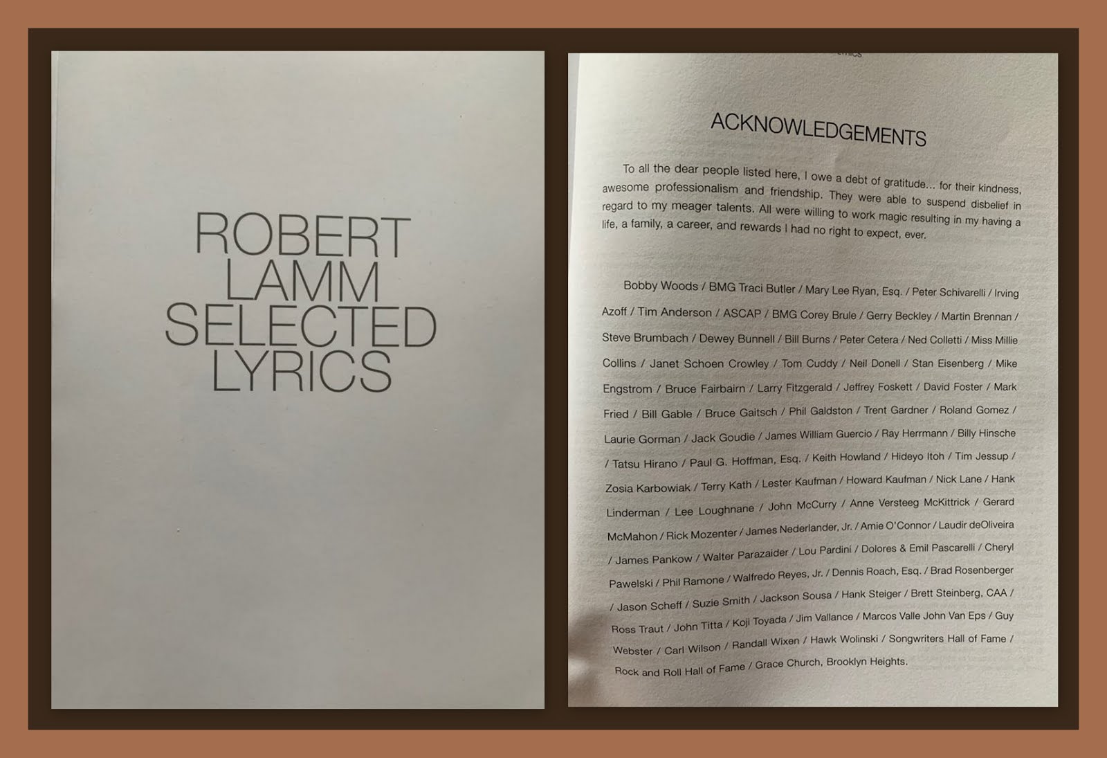 Robert Lamm Selected Lyrics - Click Photo To Purchase!