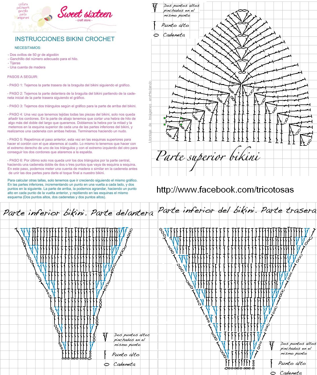 TRICO y CROCHETmadonamía Patrones bikinis a ganchillo ( crochet)