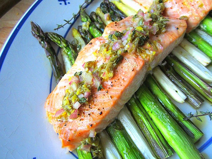 Spring Fling Salmon & Asparagus w/ Lemon Caper Sauce