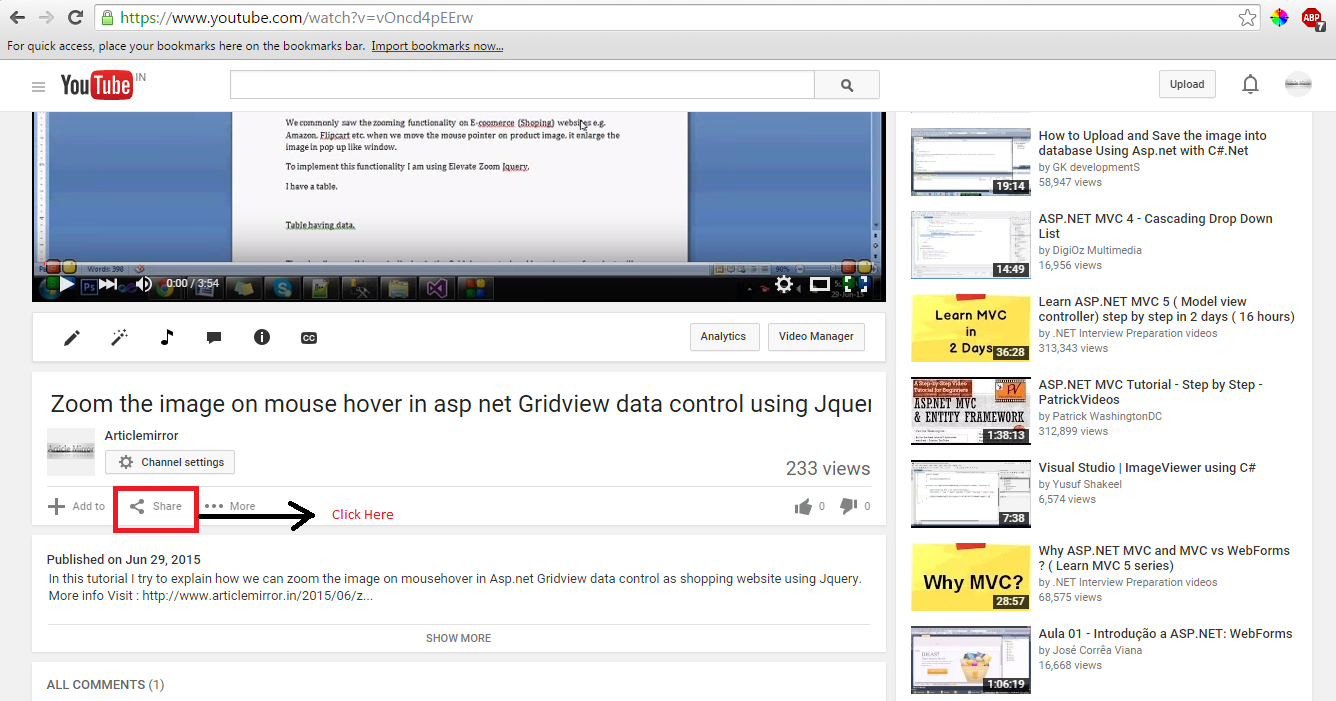 Youtube autoplay and disable related videos ASPMANTRA
