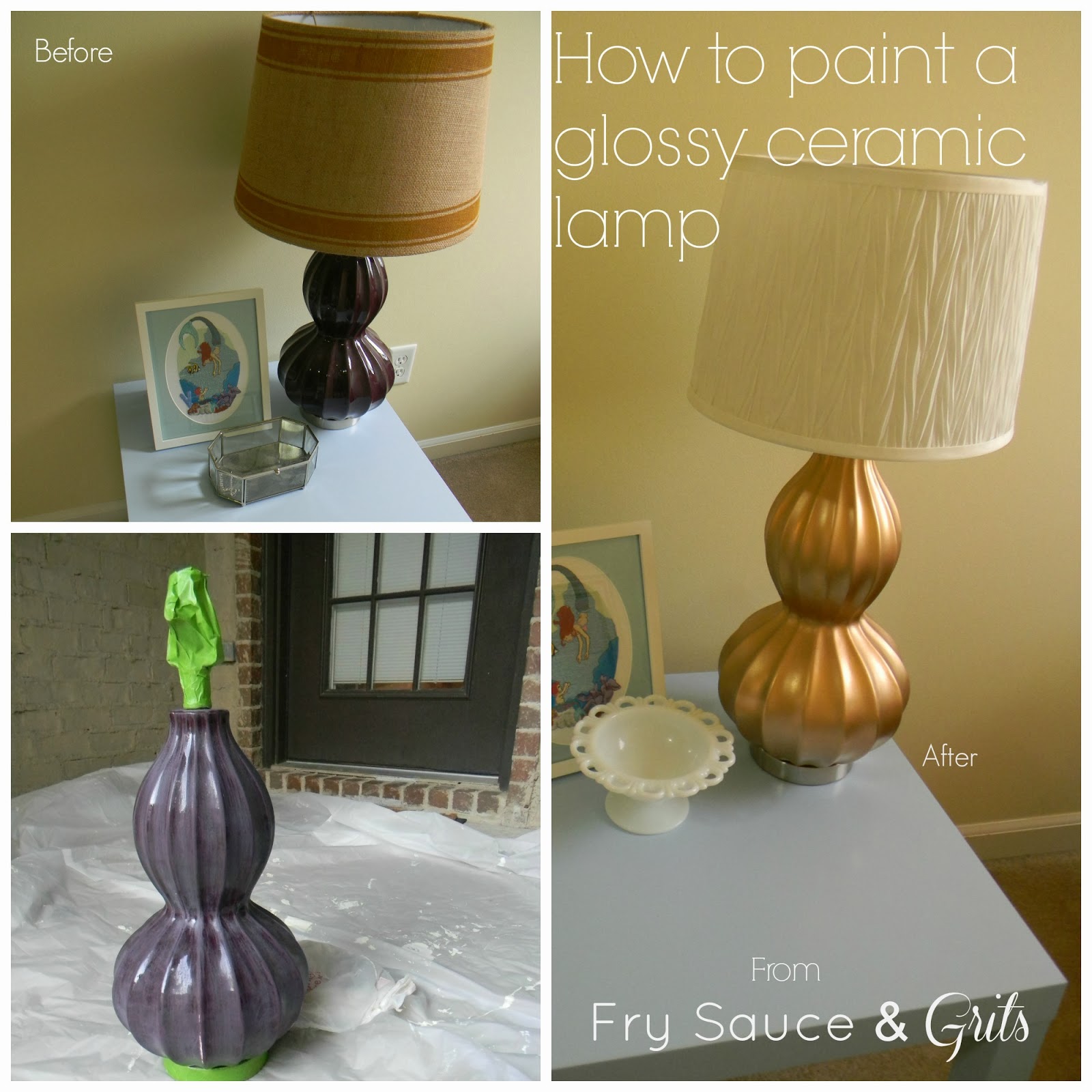 Fry Sauce & Grits How to Paint a Glazed Ceramic Lamp Tutorial