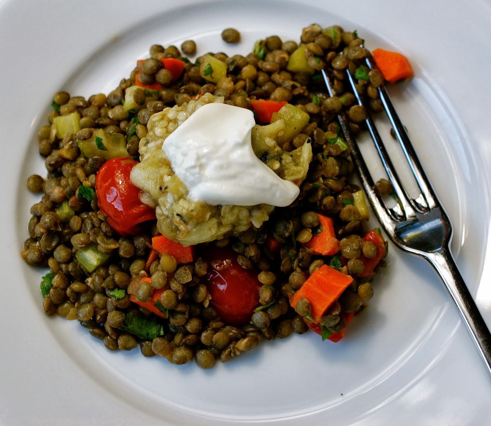 Cooking with Larue Puy Lentils & Burnt Eggplant
