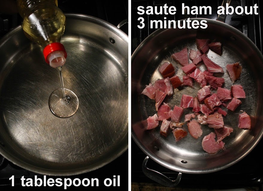 The 99 Cent Chef Ham, Peas & Cream with Pasta