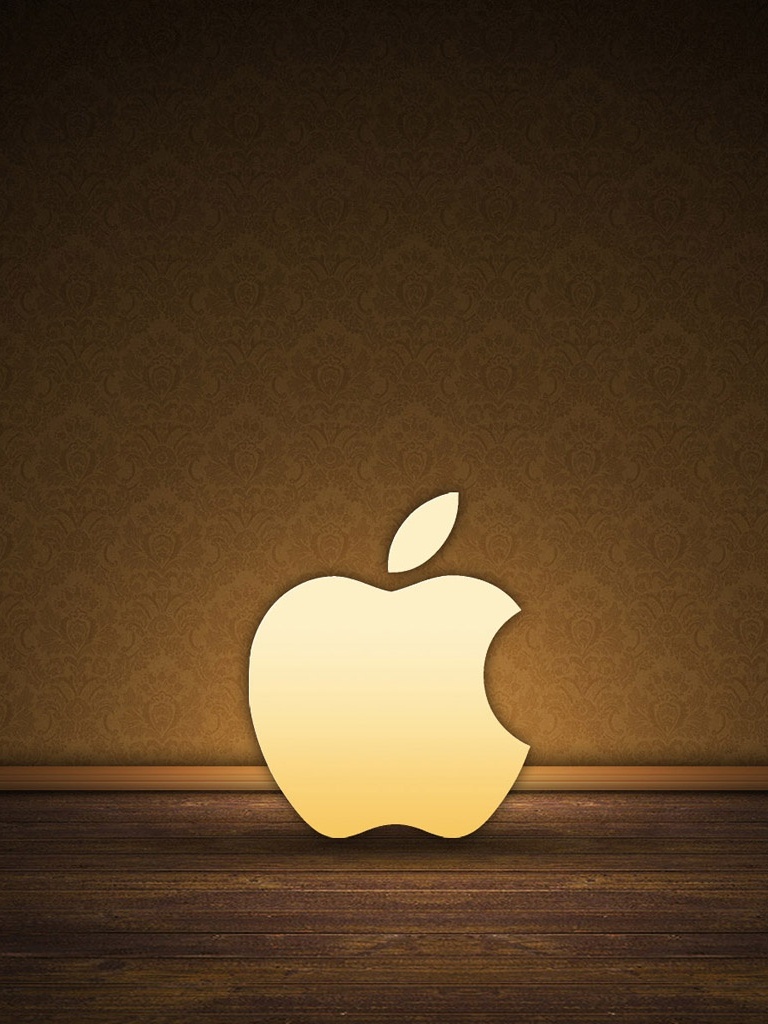 Wooden Apple logo for iPad Mini | Free iPad Retina HD Wallpapers