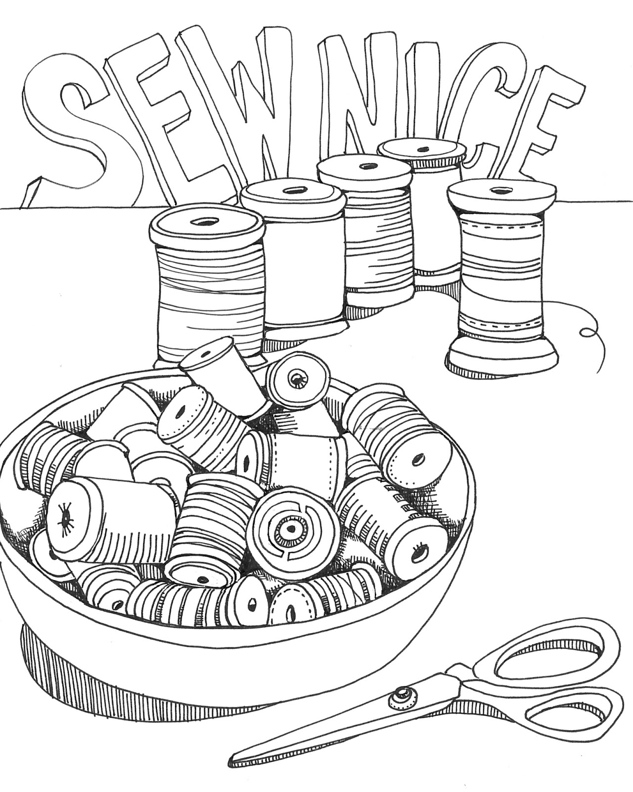Раскраска Sketching and Coloring book