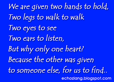 We are given 2 hands to hold, two legs to wall, two eyes to see