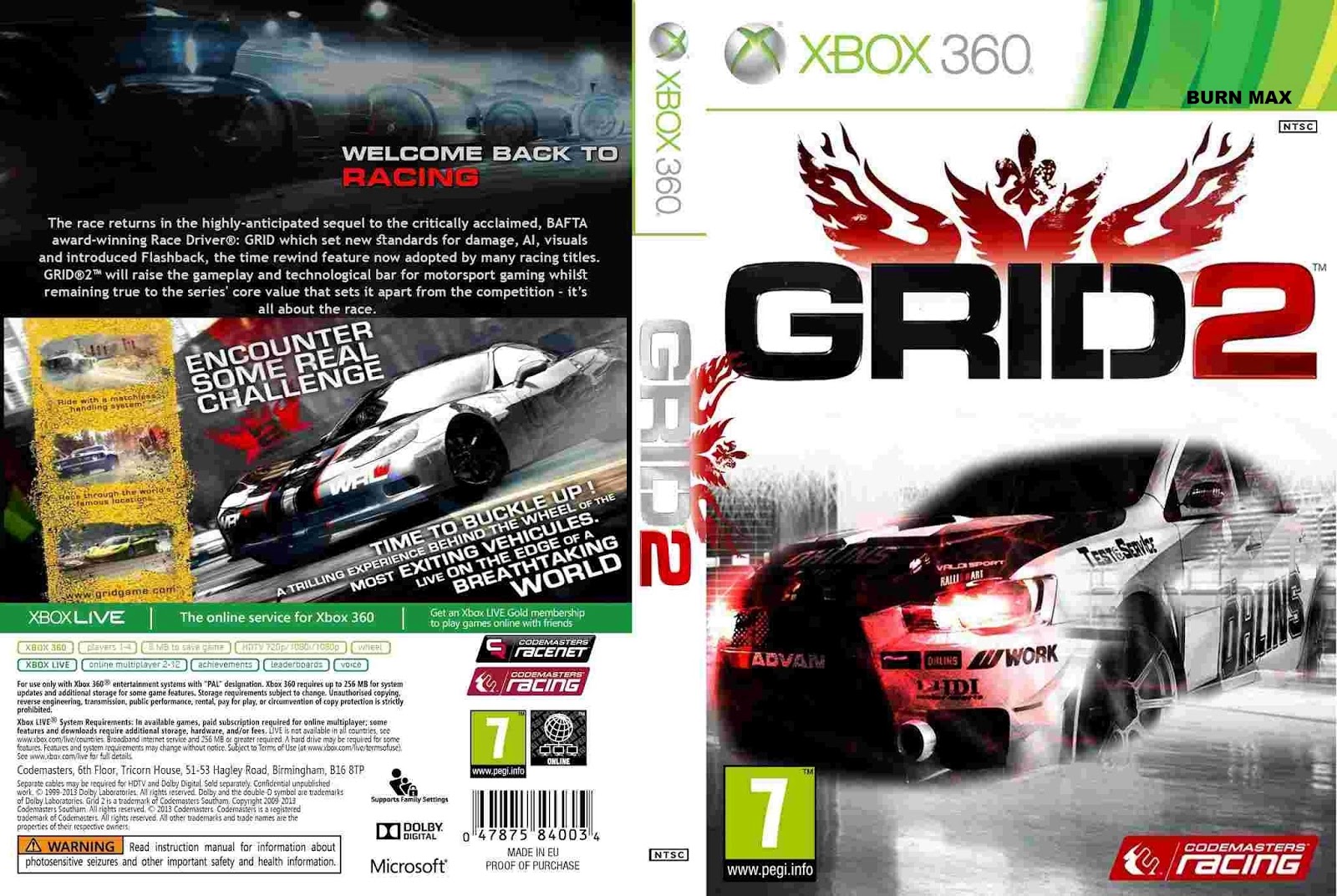 Jogo para Xbox 360, Grid 2, Semi-Novo