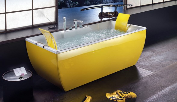 yellow cool bathtub design