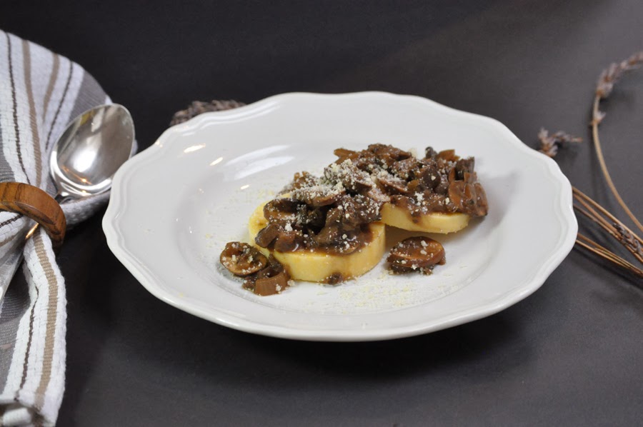 Stealth Cooking Quick Mushroom Sauce over Polenta