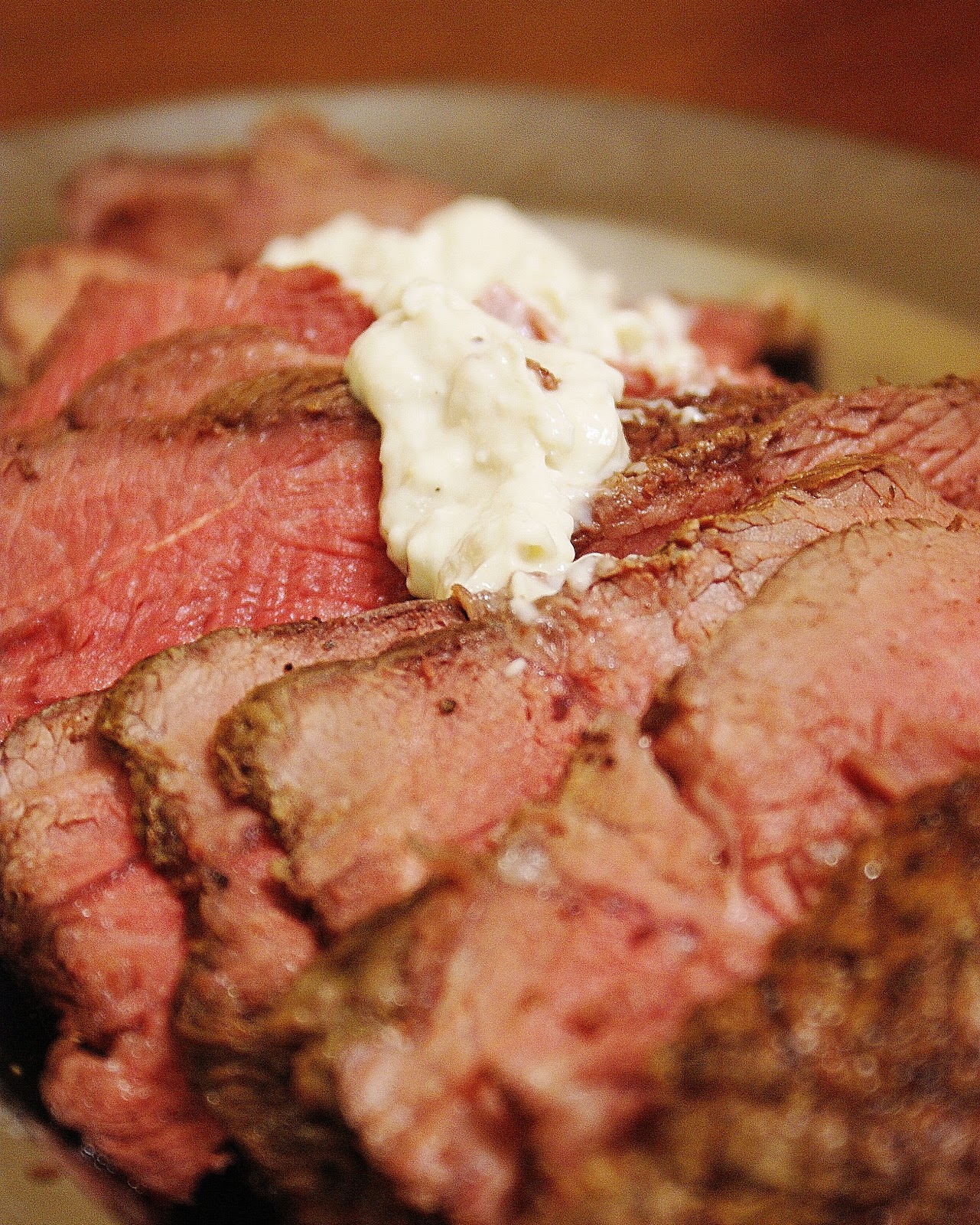 The Hungry Lovers Beef Tenderloin with Horseradish Blue Cheese Sauce