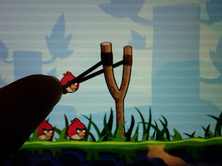 playing Angry Birds
