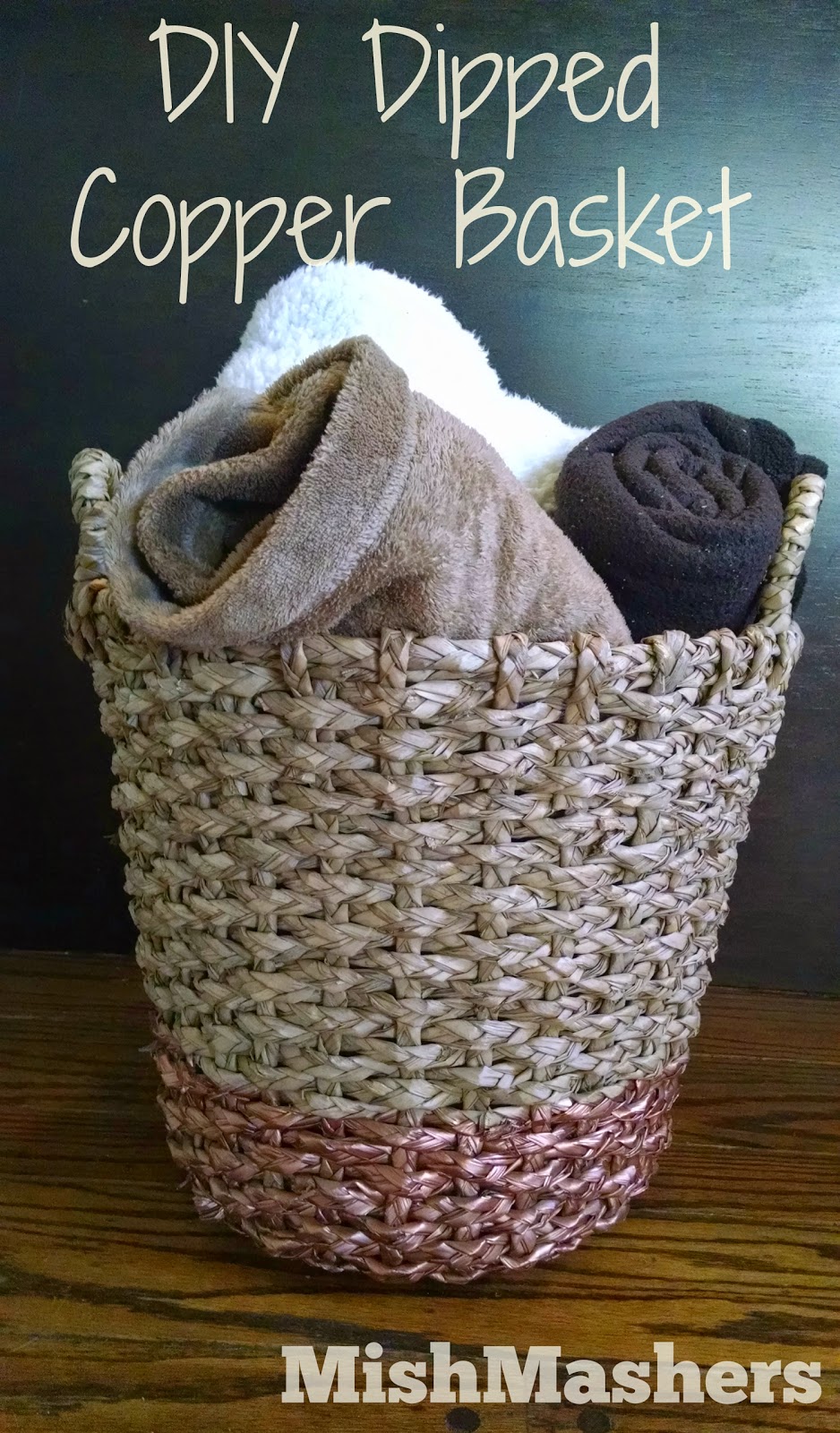 MishMashers Copper Dipped Basket Spray Paint Method