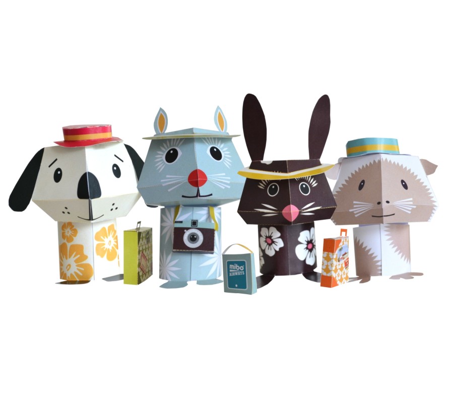 Design dla dzieci i nie tylko...: Zwierzęta z papieru (Mibo, Madeleine