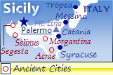 Map of Sicily, including ancient cities