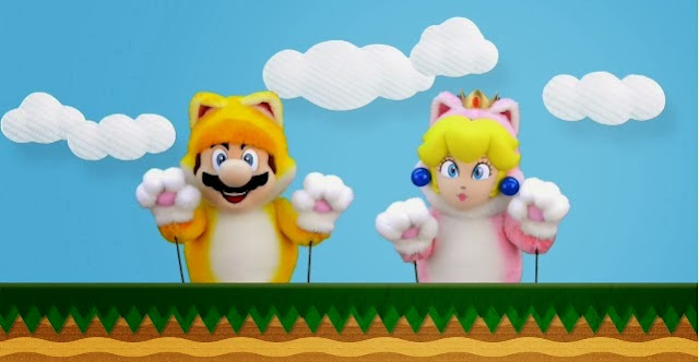 Fantoches de Cat Mario e Cat Peach são as estrelas de divertido vídeo promocional de Super Mario 3D World no Japão Imagem