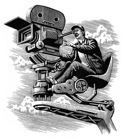 22-Making-Movies-Douglas-Smith-Scratchboard-Drawings-Through-Time-and-Lives-www-designstack-co
