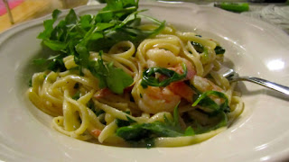 Lemon Shrimp Arugula Linguine