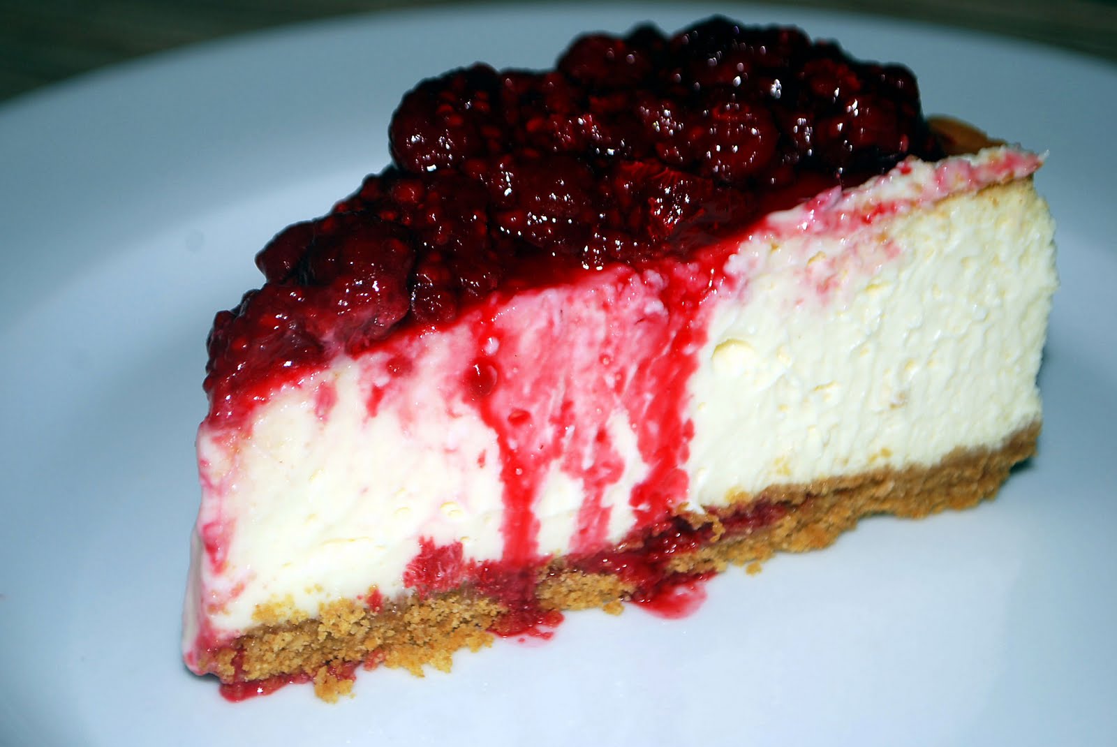 Lucy's Ladle Cheesecake with Raspberry topping