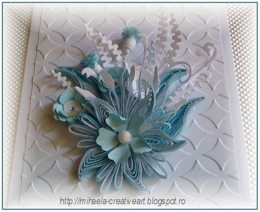 Handmade by Mihaela Blue quilling flowers