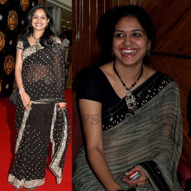 Singer Sunitha Black Sarees