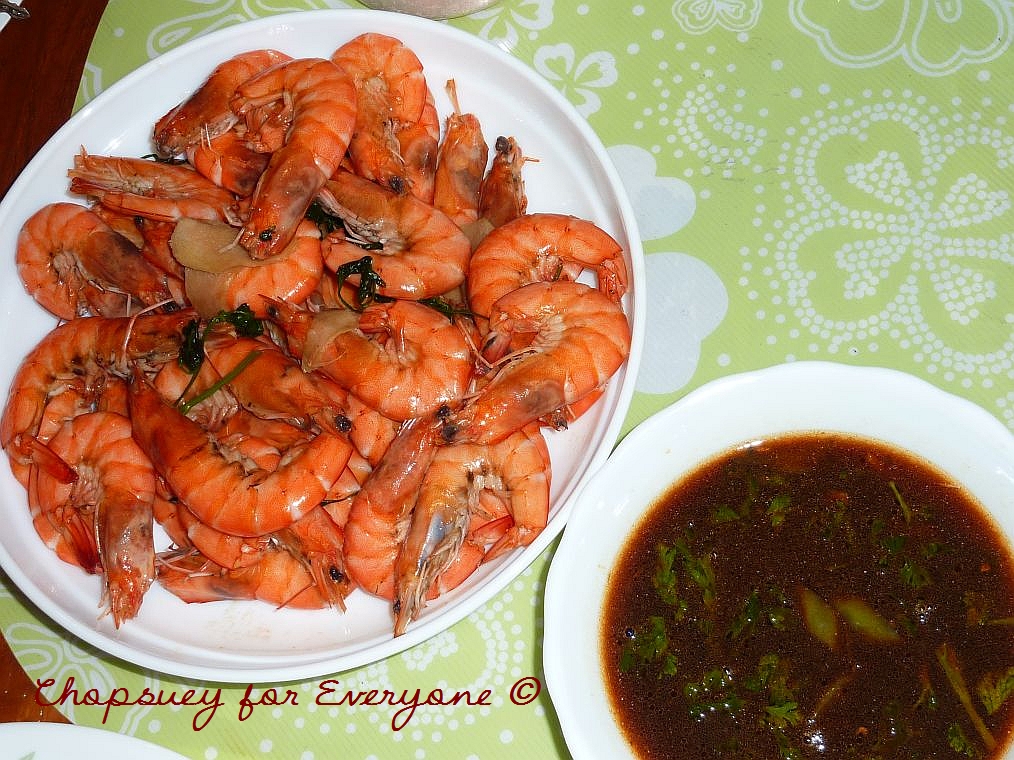 Chopsuey for Everyone Jumping Shrimp (Suahe) with Chili Soy Dip