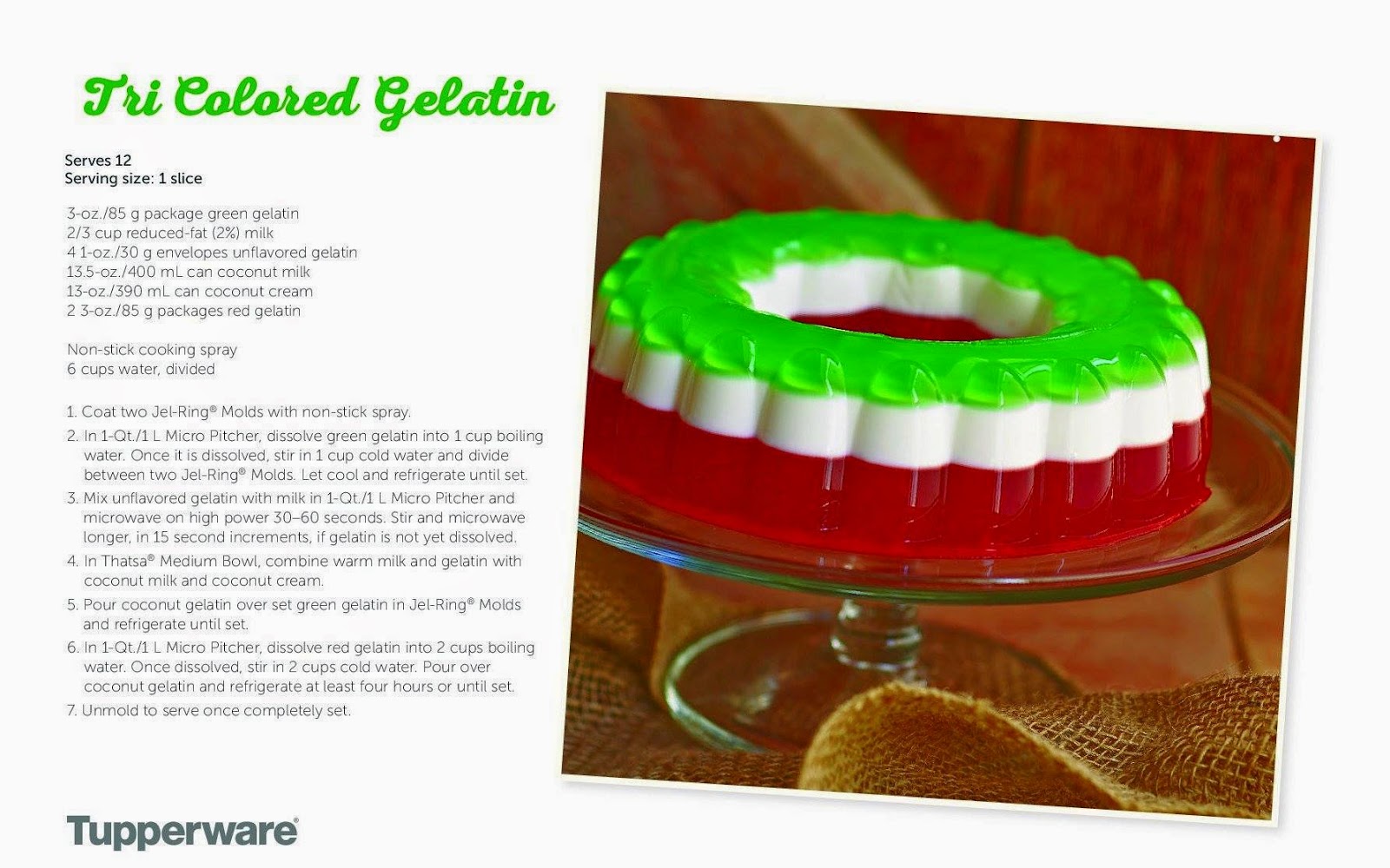 Easy Recipes Tri Colored Gelatin Mold
