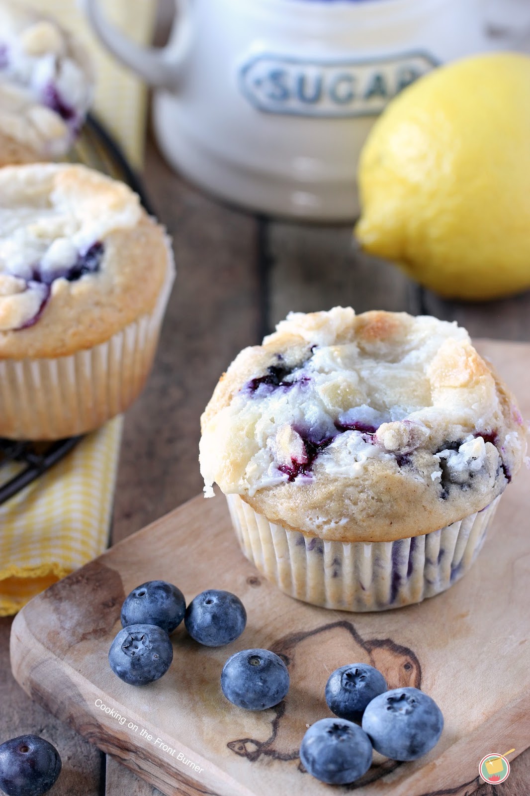 Blueberry Lemon Cream Cheese Muffins Cooking on the Front Burner