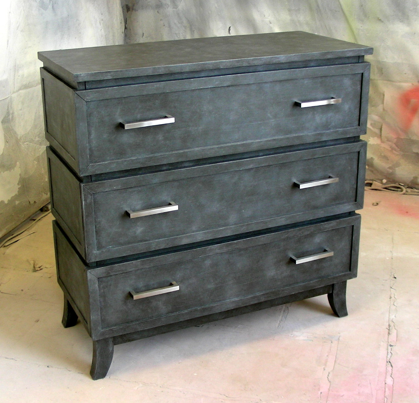 Sydney Barton Painted Furniture Faux Metal Chest of Drawers