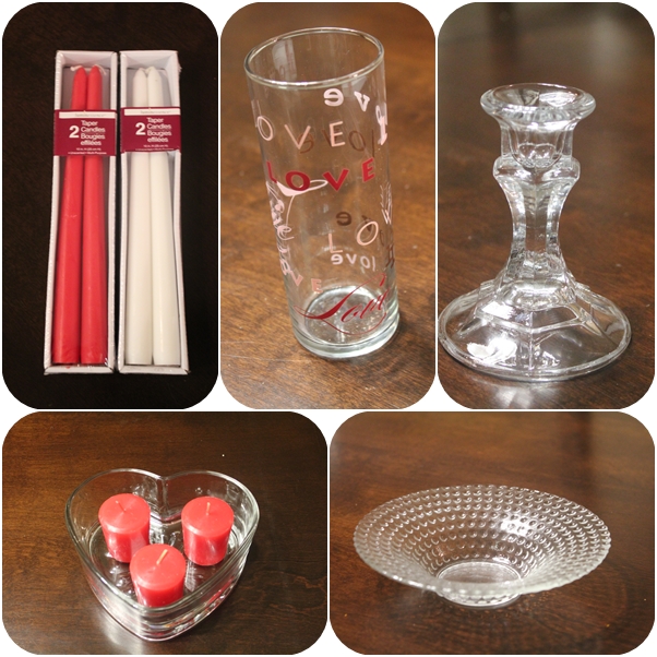 dollar tree, crafts, glass, candles, valentines, candy dish