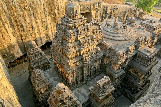 The amazing Rock cut kailash temple (Upper view) at ellora caves