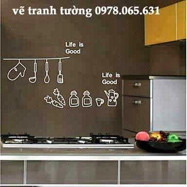 vẽ tranh tường phòng khách vẽ tranh tường phòng bếp