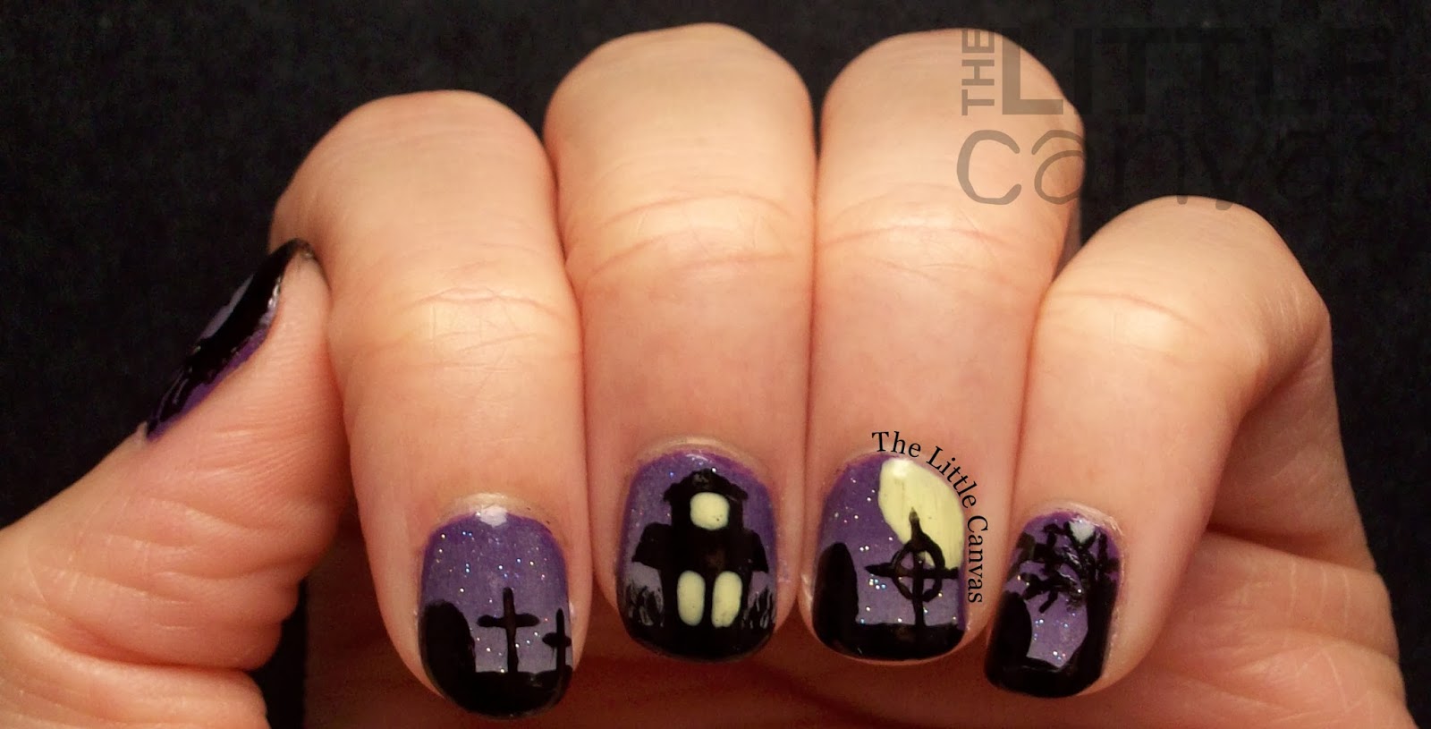 10. "Halloween Nail Art Tutorial: Haunted Graveyard Nails" - wide 3